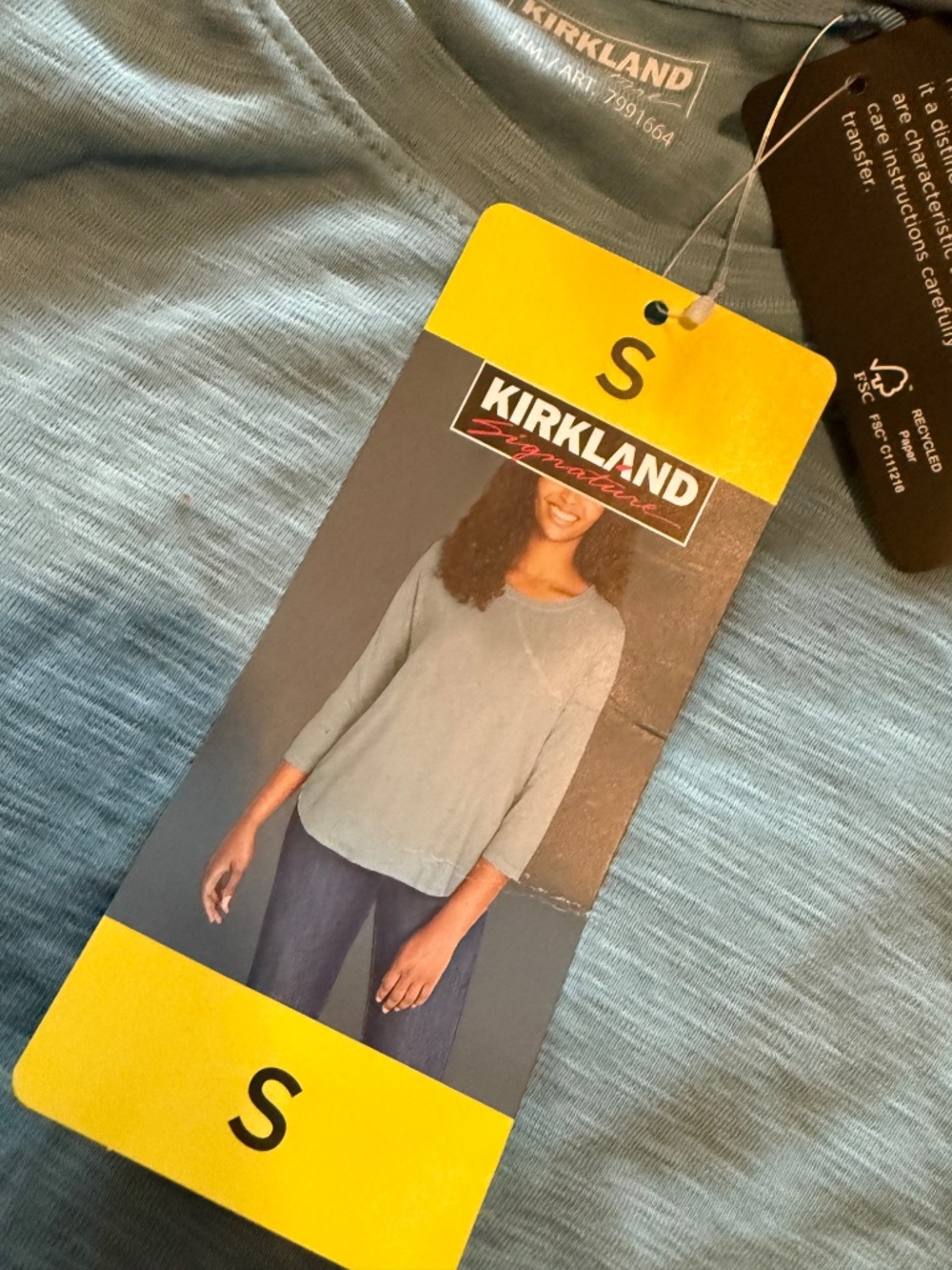 KIRKLAND Signature Women's Long Sleeve Slub Tee Shirt new pick color & size - Picture 6 of 7
